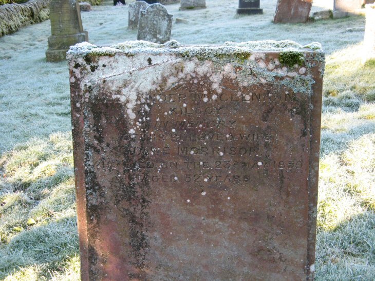 Photo of headstones/Jane Morrison (m McLennan) d1859 Killearnan